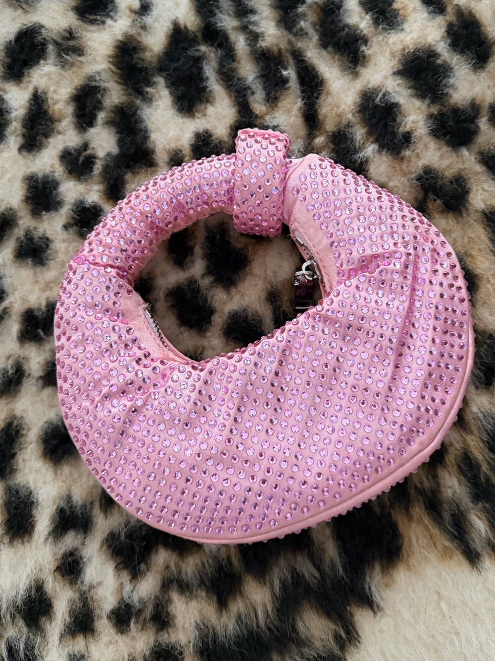 Pink Rhinestone Crescent Handle Bag - Picture 2 of 2